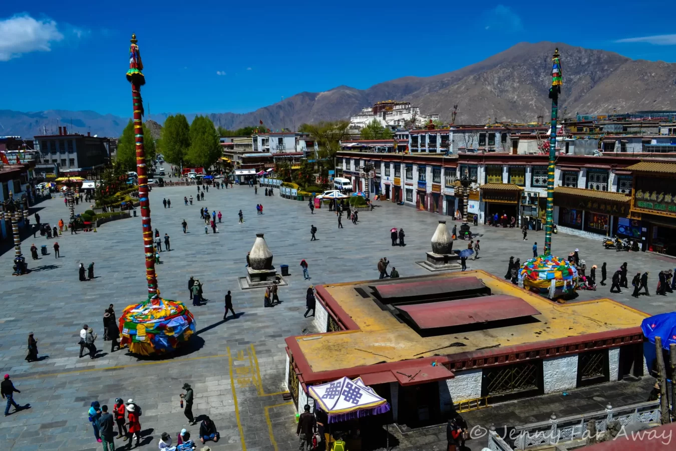 Lhasa with Potala Palace on the backdrop view