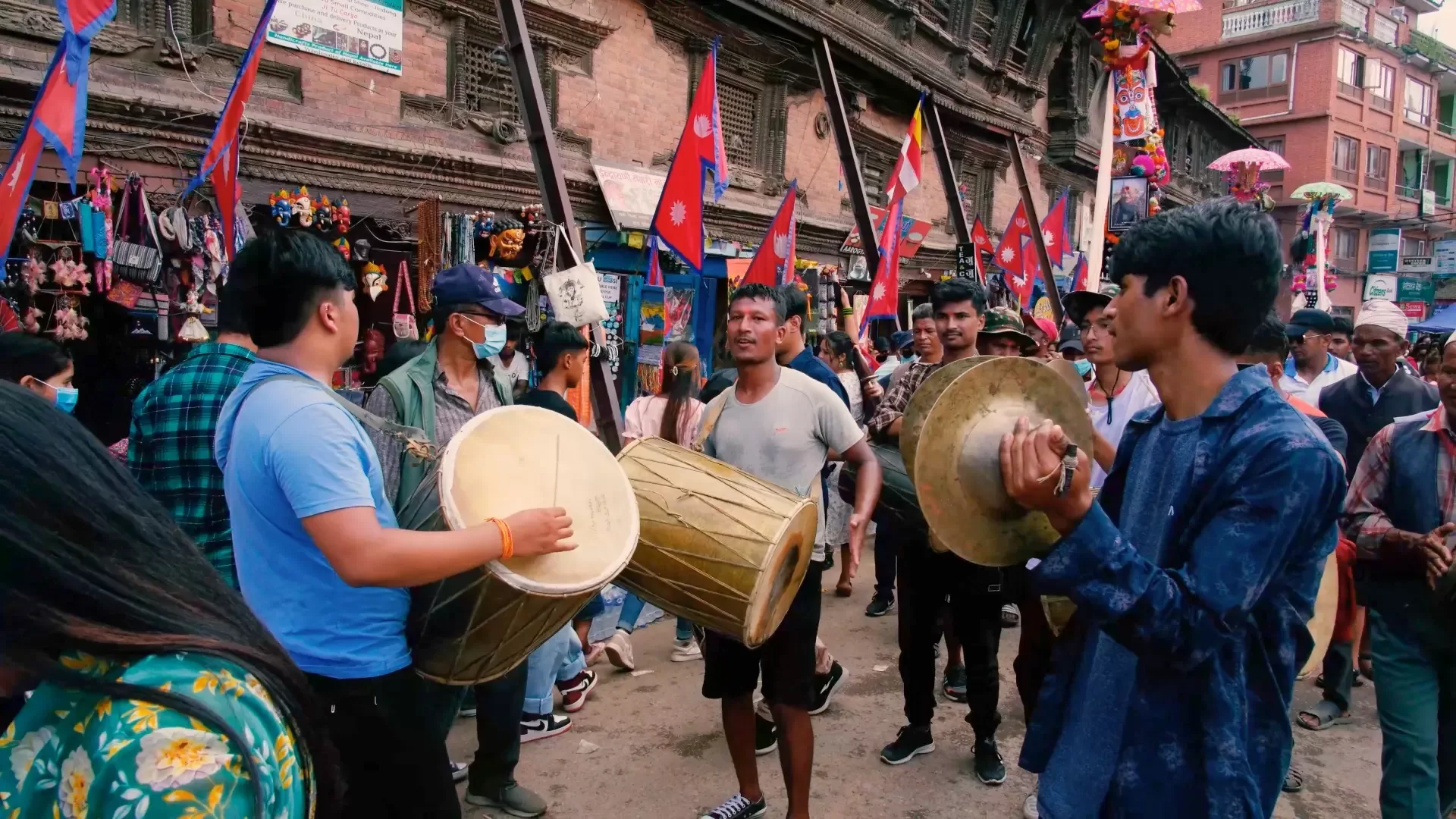 Dhima (musical Instruments) played in Gaijatra by Newari People