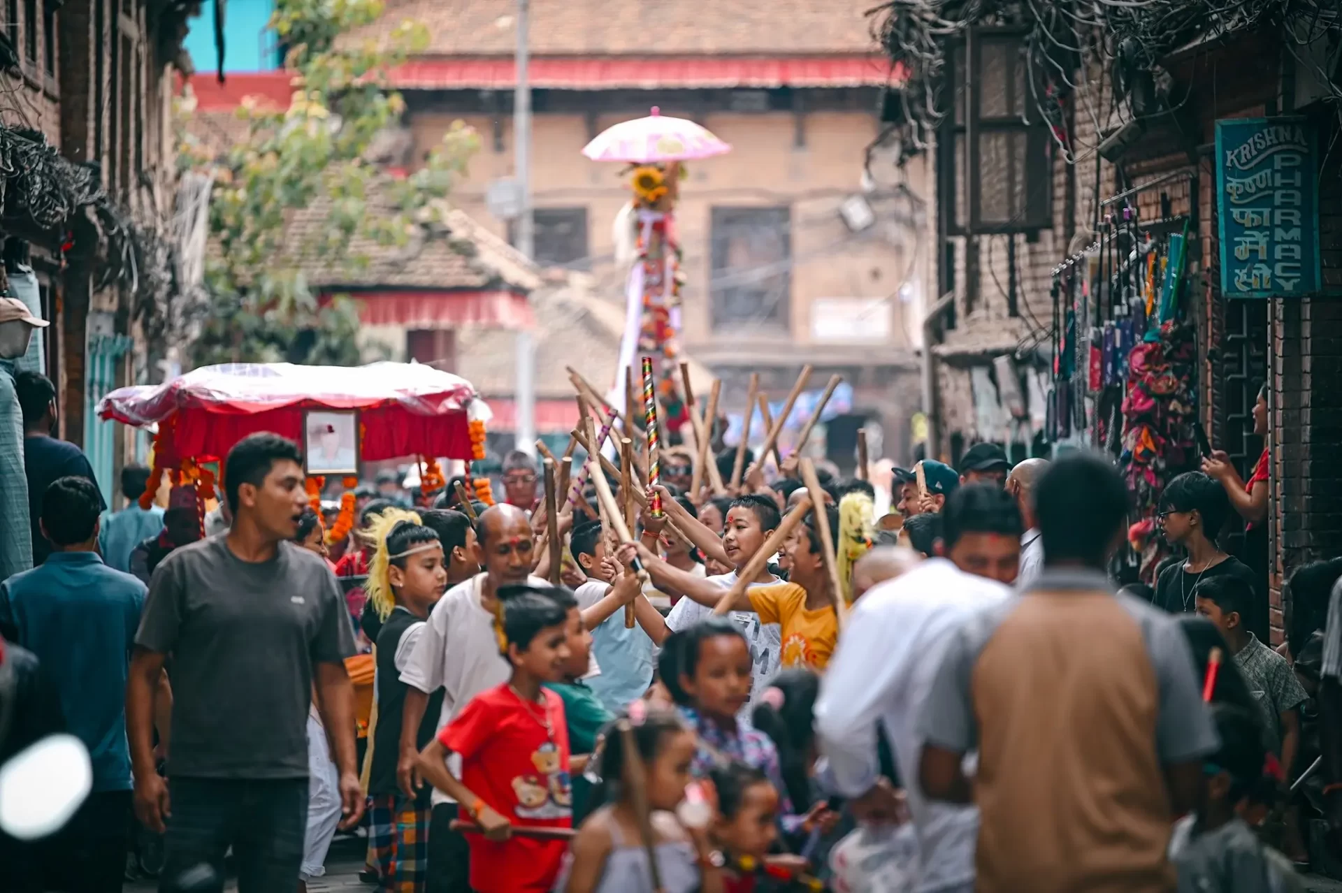 Gai Jatra with Ghintang Ghisi in Bhaktapur